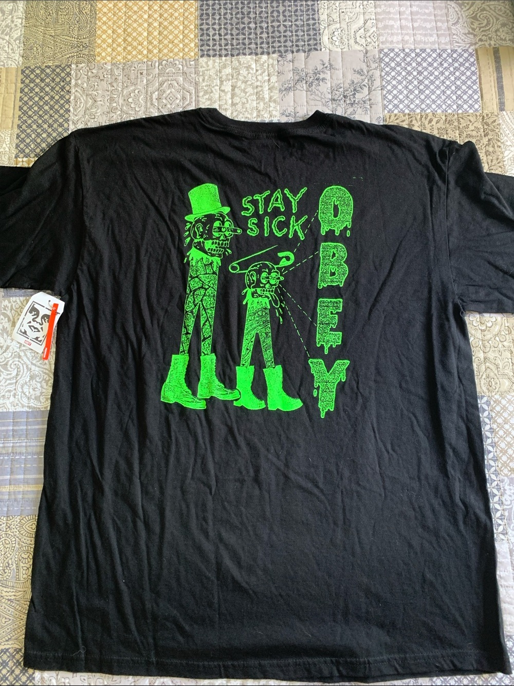 Obey Black 'Stay Sick' Short Sleeve Graphic Tee - Picture 5 of 9